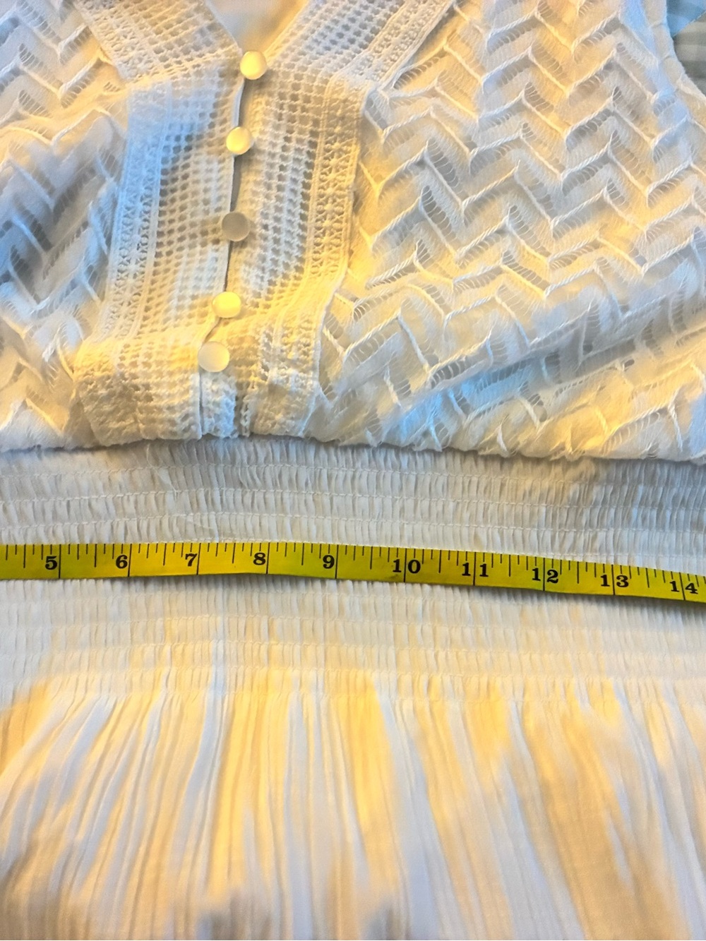 J. Gee White Boho Crochet Bodice Tiered Maxi Dress fits like L - Picture 9 of 9